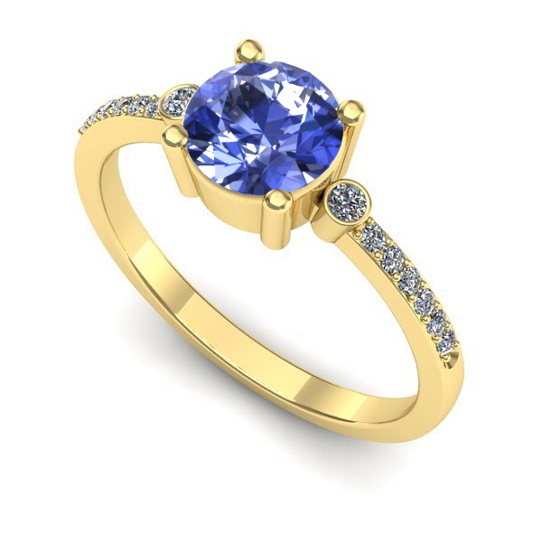 Inel din aur galben cu tanzanit