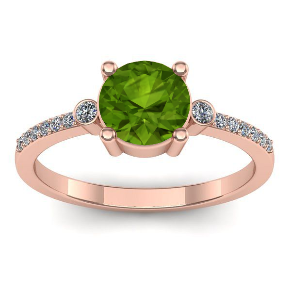 Inel cu peridot rotund