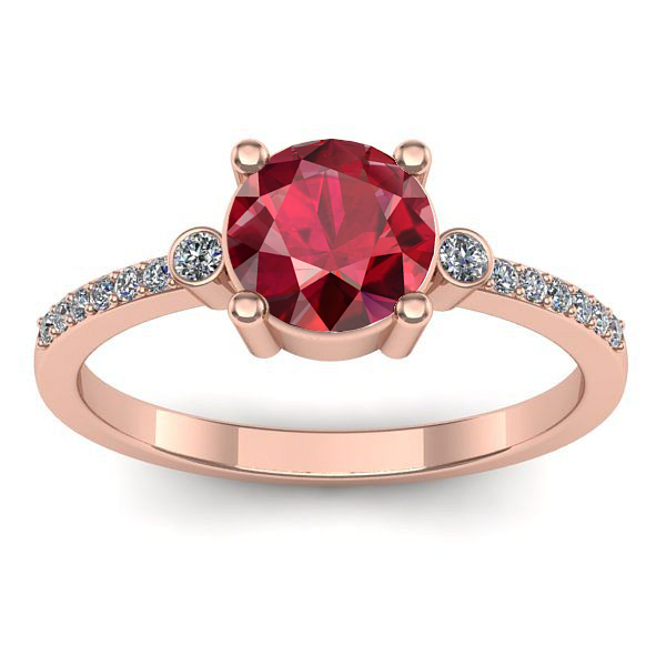 Inel logodna cu rubin rotund