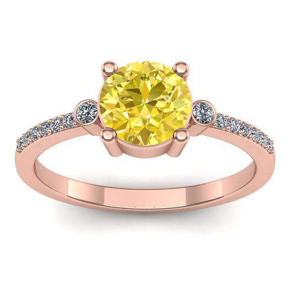 Inel cu safir galben rotund