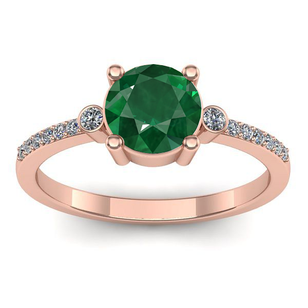 Inel cu smarald rotund