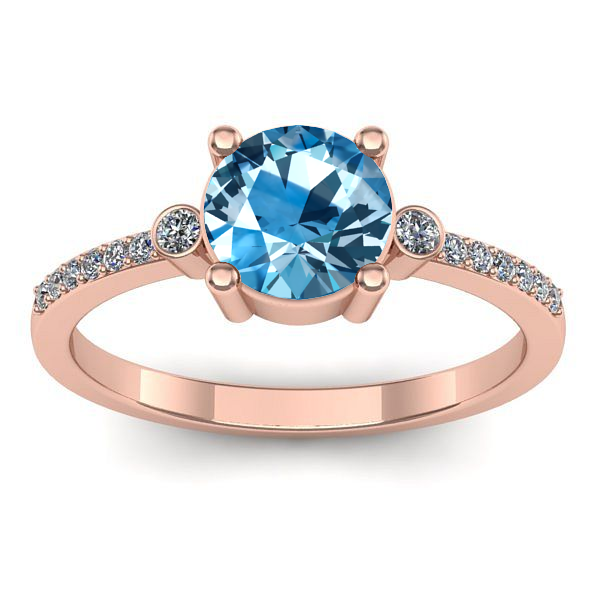 Inel cu topaz blue rotund