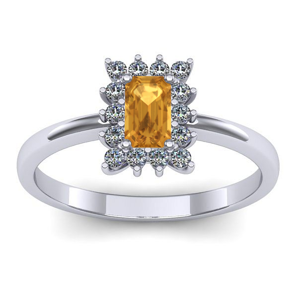 Inel de logodna cu citrin dreptunghiular