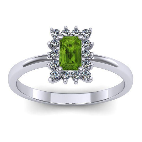 Inel cu peridot dreptunghiular