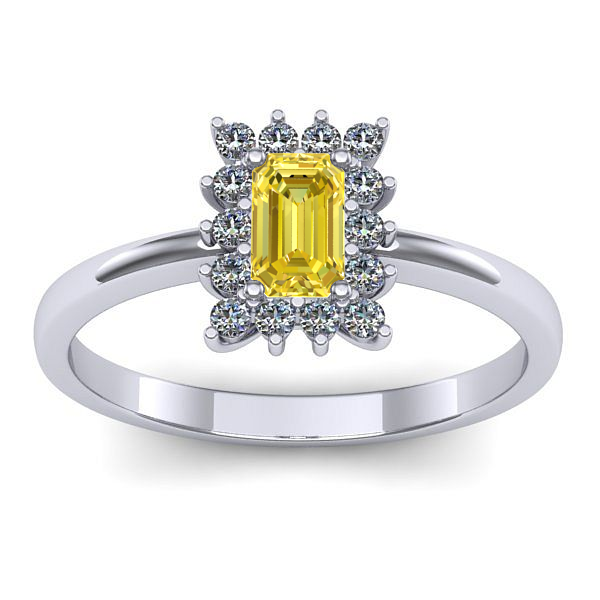 Inel cu safir galben dreptunghiular