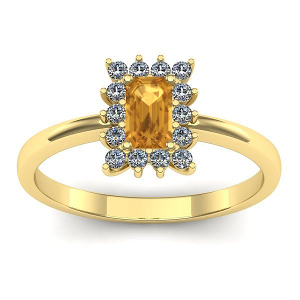 Inel de logodna cu citrin dreptunghiular