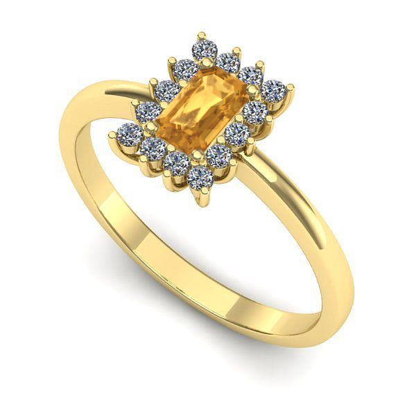 Inel de logodna din aur galben cu citrin