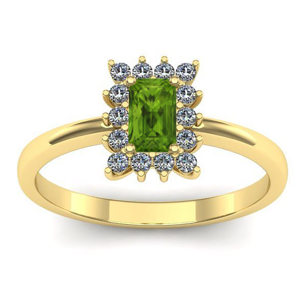 Inel logodna cu peridot dreptunghiular