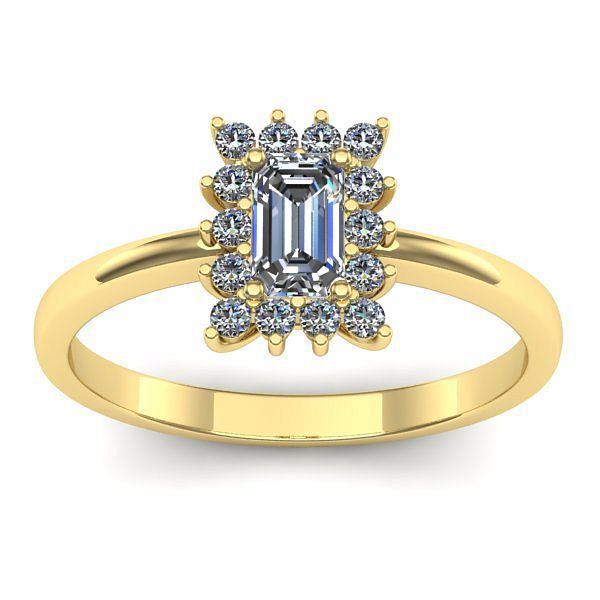 Inel logodna cu safir alb dreptunghiular