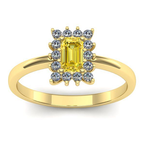 Inel de logodna cu safir galben dreptunghiular