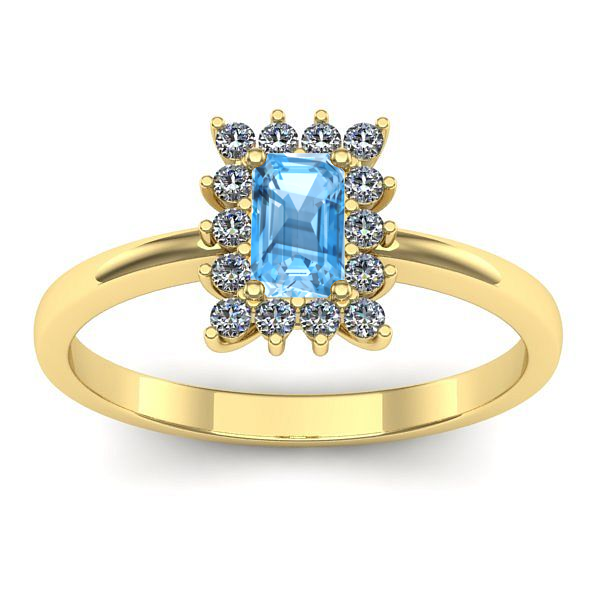 Inel logodna cu topaz blue dreptunghiular