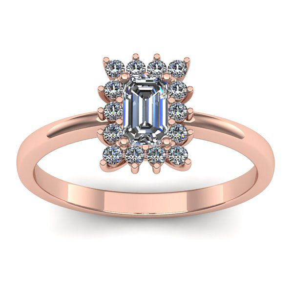 Inel cu safir alb dreptunghiular