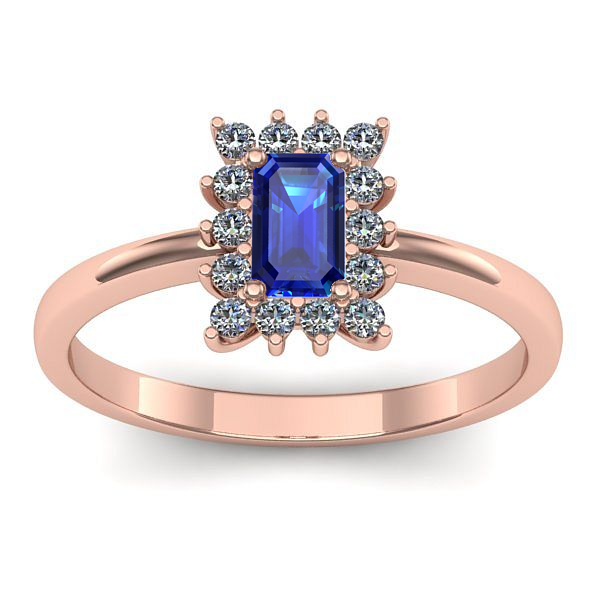 Inel cu safir dreptunghiular