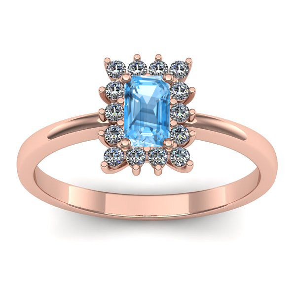 Inel logodna cu topaz blue dreptunghiular