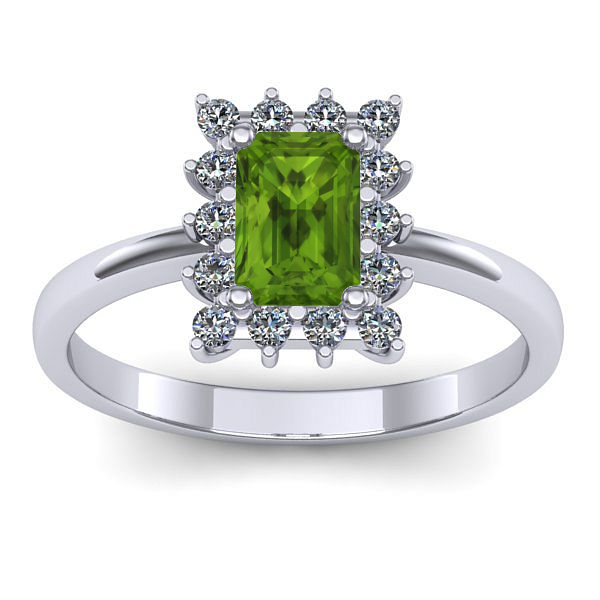 Inel de logodna cu peridot dreptunghiular