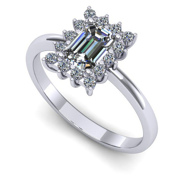 Inel din aur alb cu safir alb