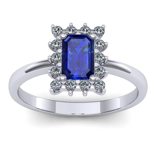 Inel cu safir dreptunghiular