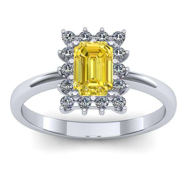 Inel de logodna cu safir galben dreptunghiular