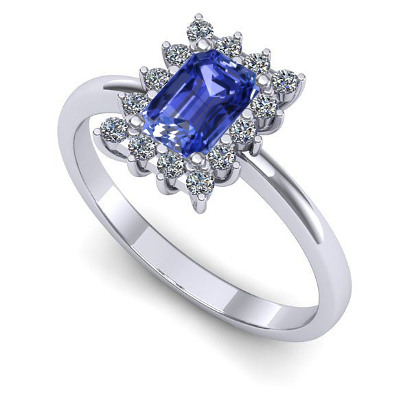 Inel din aur alb cu tanzanit