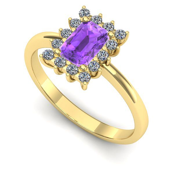 Inel din aur galben cu ametist