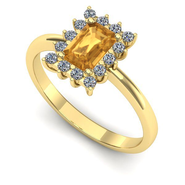 Inel din aur galben cu citrin