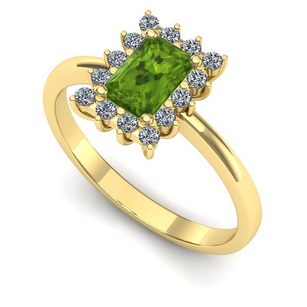 Inel din aur galben cu peridot