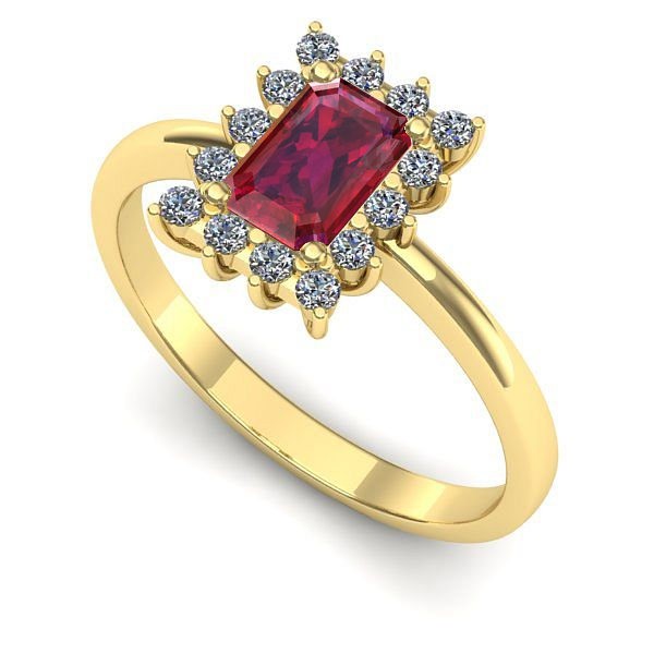 Inel de logodna din aur galben cu rubin