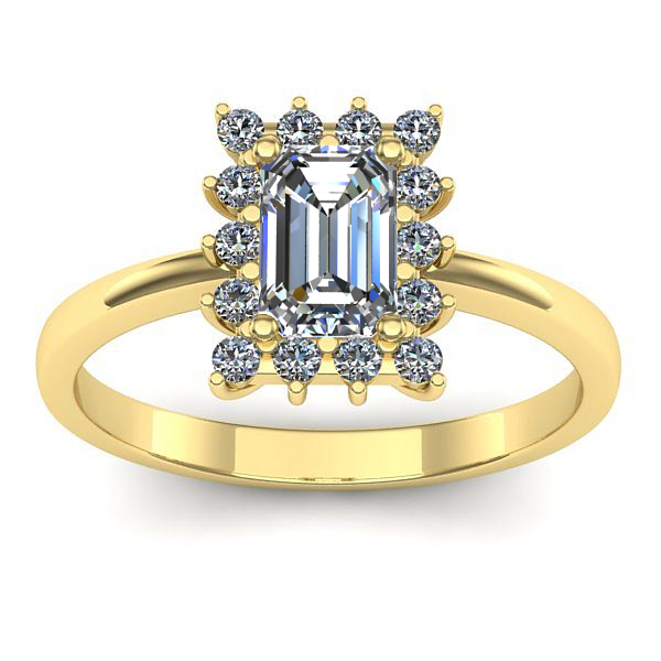 Inel logodna cu safir alb dreptunghiular