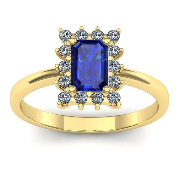 Inel de logodna cu safir dreptunghiular