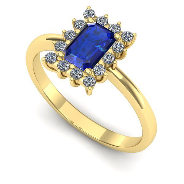 Inel de logodna din aur galben cu safir