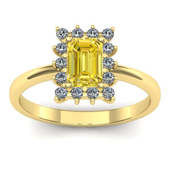 Inel de logodna cu safir galben dreptunghiular