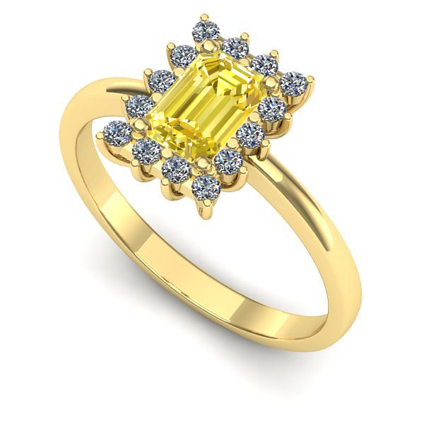 Inel din aur galben cu safir galben