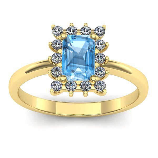 Inel de logodna cu topaz blue dreptunghiular