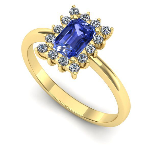Inel din aur galben cu tanzanit