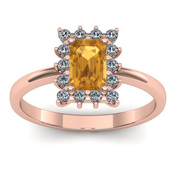 Inel de logodna cu citrin dreptunghiular