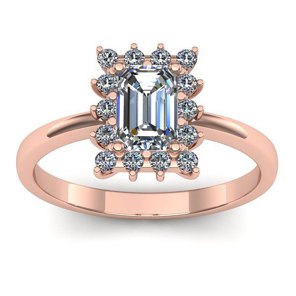 Inel cu safir alb dreptunghiular