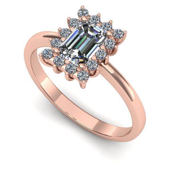 Inel din aur roz cu safir alb