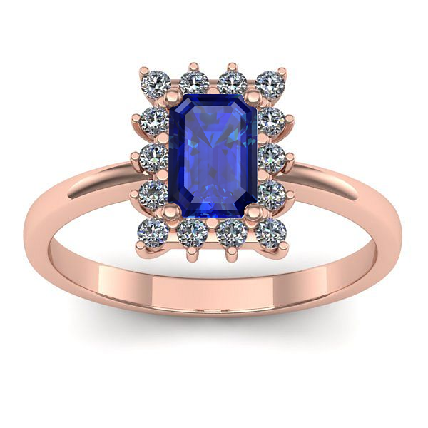 Inel cu safir dreptunghiular