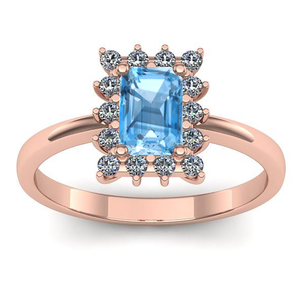 Inel cu topaz blue dreptunghiular