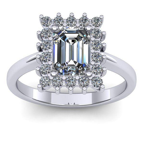 Inel logodna cu diamant de laborator dreptunghiular