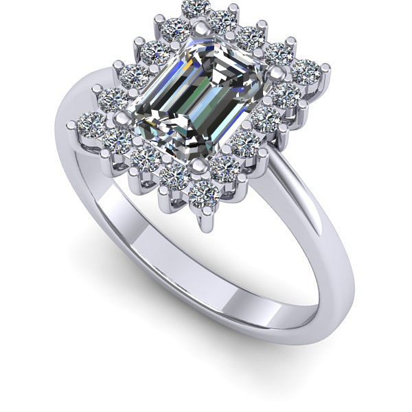 Inel de logodna din aur alb cu diamant de laborator