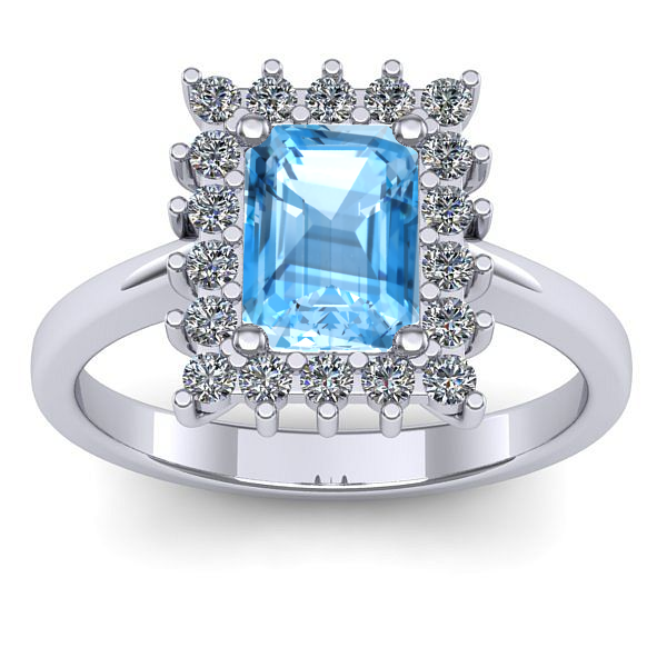 Inel logodna cu topaz blue dreptunghiular