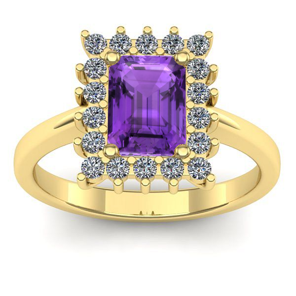 Inel de logodna cu ametist dreptunghiular