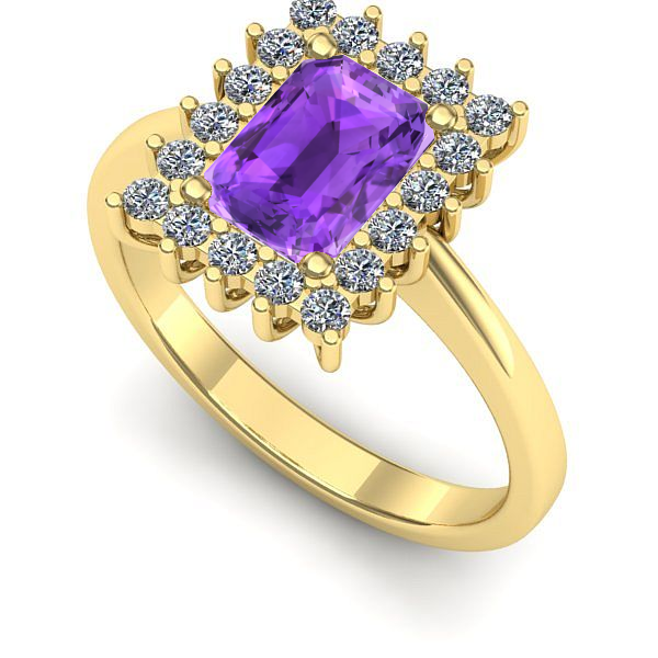 Inel din aur galben cu ametist