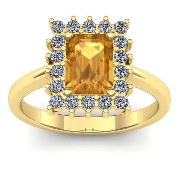 Inel de logodna cu citrin dreptunghiular