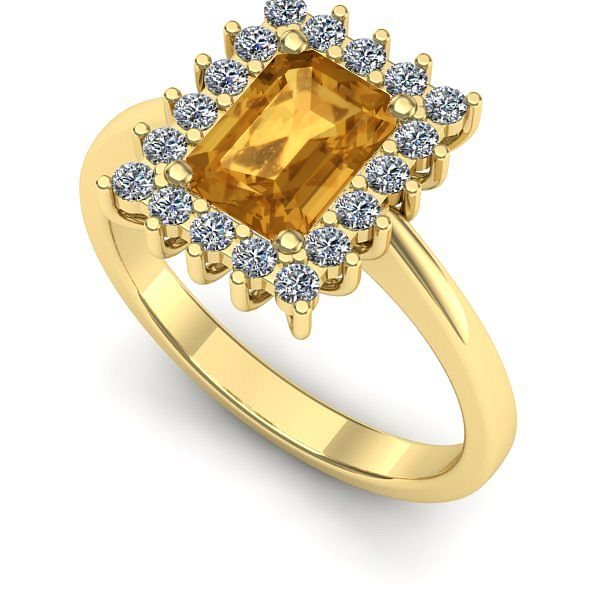 Inel de logodna din aur galben cu citrin