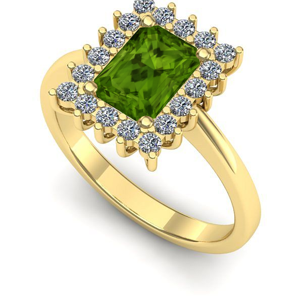 Inel de logodna din aur galben cu peridot