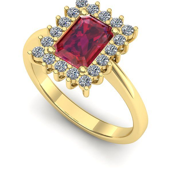 Inel din aur galben cu rubin