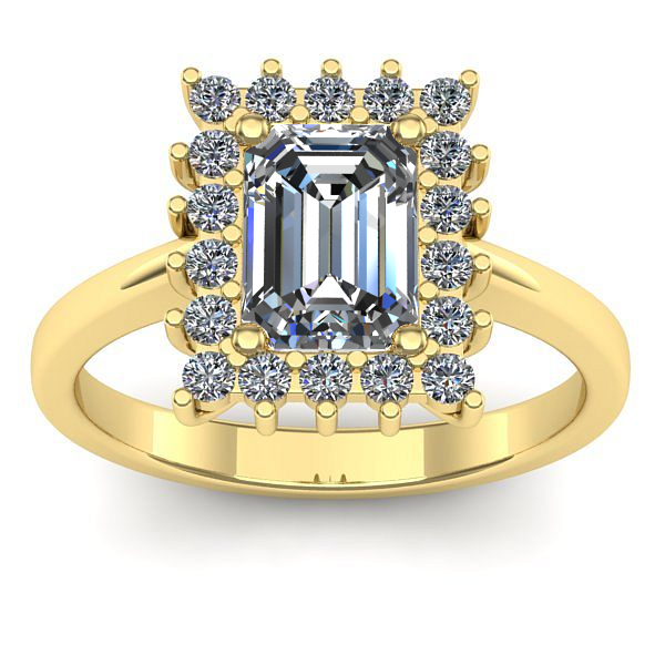 Inel de logodna cu diamant de laborator dreptunghiular