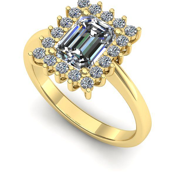 Inel din aur galben cu safir alb